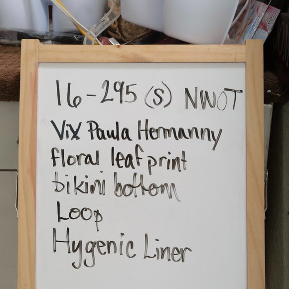 NWOT ViX‎ by Paula Hermanny Loop Bikini Bottom Retro Flower, Navy Pink  S - Picture 5 of 16